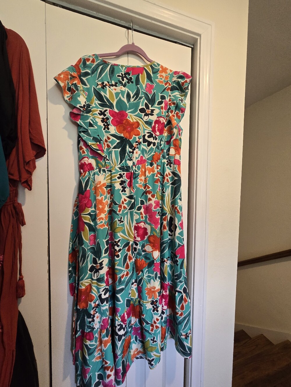 BloomChic Floral Wrap Midi Dress with Ruffle Cap Sleeves NWT Size 18/20 - Picture 6 of 7